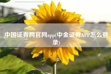 中国证券网官网app(中金证券APP怎么登录)